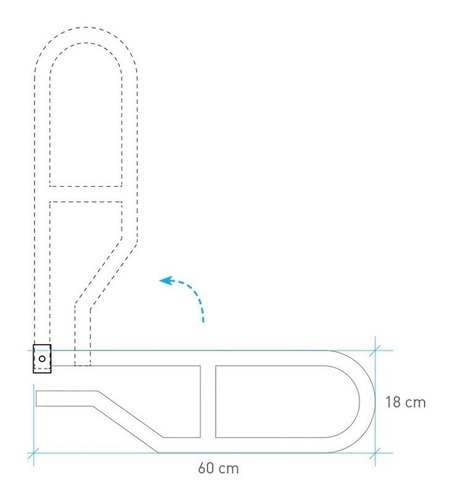 Barra Auxiliar De Sujeción Rebatible De 60 Cm Silfab