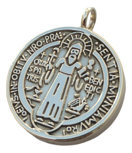 Dije De Plata Ley .925, Medalla De San Benito Grande