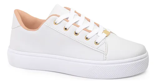 Tenis Feminino Star Casual Sapatenis Branco Leve Confortável
