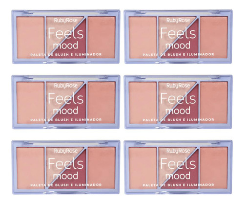 Paleta De Blush E Iluminador Feels Mood - Ruby Rose