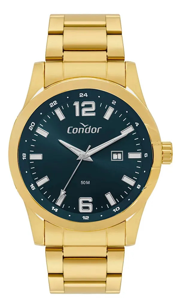 Relógio Condor Masculino Drive Dourado - Co2115ndf/4d Dourado Azul
