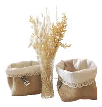 Comprar Pack X 2 Panera Arpillera Forradas Con Tela Y Puntilla 
