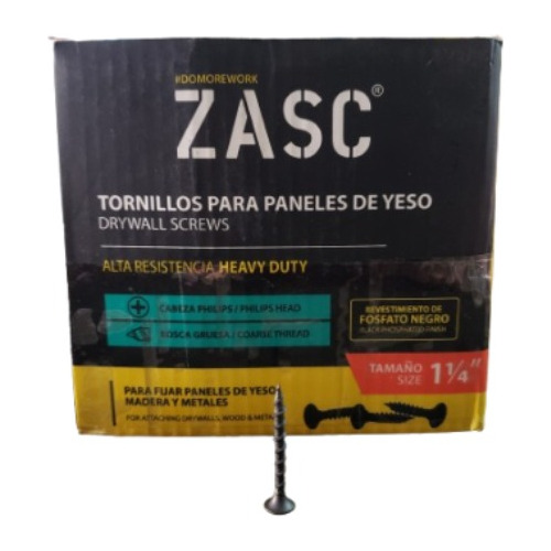 Tornillos Drywall 6 X 1 1/4 Marca Zasc 1000 Unidades