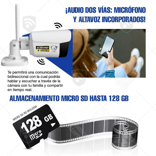 Imagen 8 de 10 de 2 Camaras Wifi Ip Ultra Hd 4 Mpx Exterior Video Seguridad