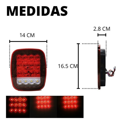 Calavera Plafon Tipo Jeep 16 Leds 4 Funciones / 1 Pieza