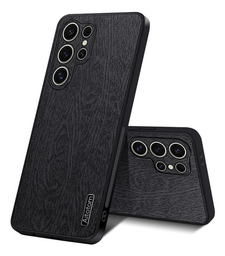 For Samsung Galaxy S24 Ultra Wood Patterned Slim Hard Case
