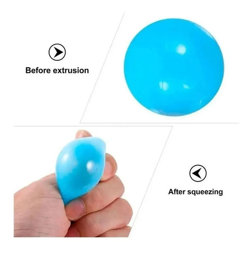 12pcs Pelotas Bola Pegajosa Pared Fluorescente Antiestrés