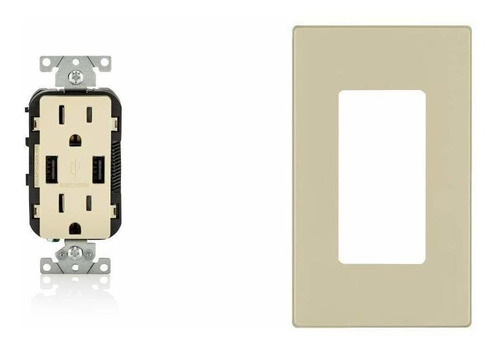 Leviton Receptáculo Doble Resistente A Golpes, Con Cargadore