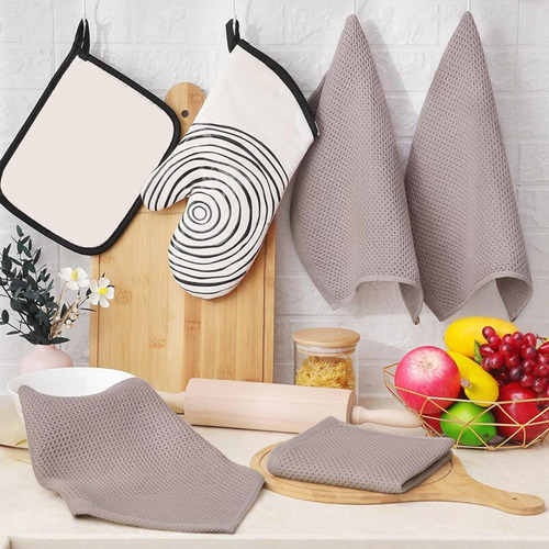 Toallas De Cocina De Tela Gofrada De Algodón Absorbible