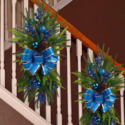 Guirnalda Navideña Artificial Para Escaleras, Azul
