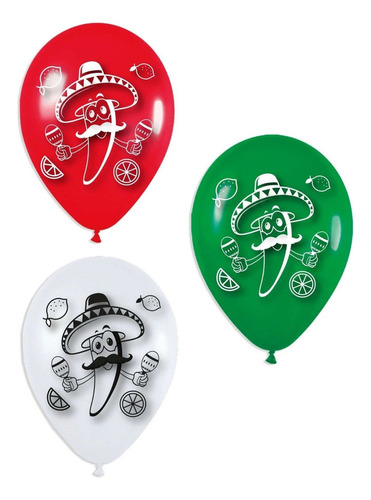 Globos Bombas Estampados X20u Mexicano Aji