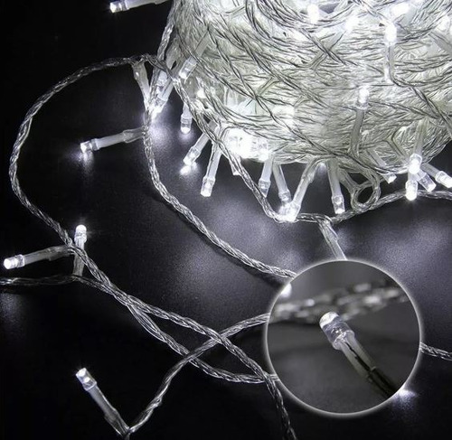 Imagen 3 de 8 de Luces Led Blanco Frio X100 A 220v Navidad Mejor Precio