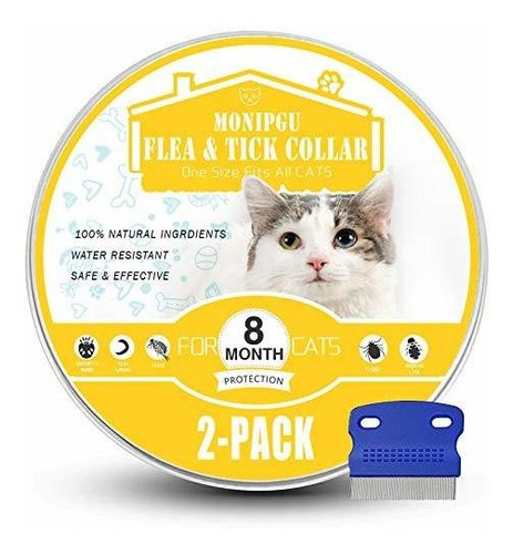 Collar Para Gatos, Paquete De 2, Prevención Natural Para Ga