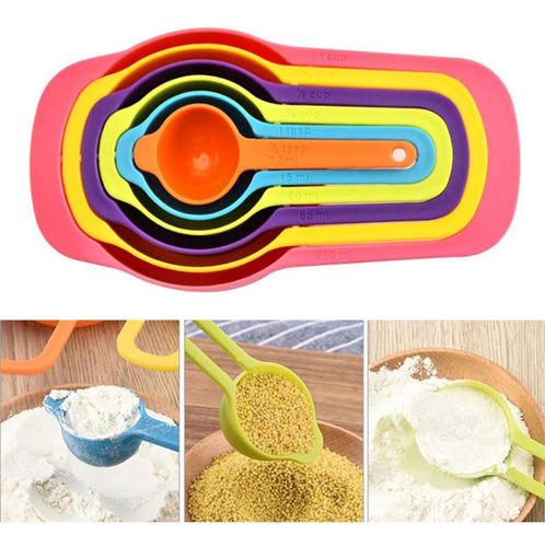 Kit Confeitaria Colheres Medidoras 6pçs Medida Bolo Cozinha