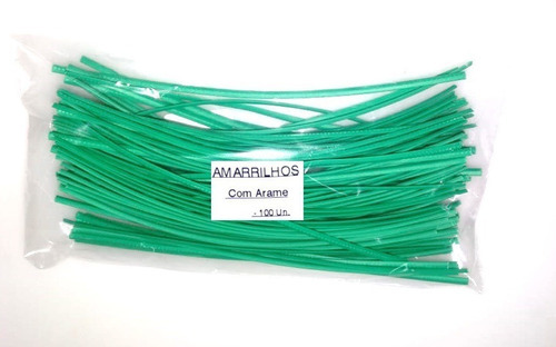 Amarrilho/ Lacre Fecho 8 Cm Pacote Com 1 K Media 2000pçs Cor Verde Liso
