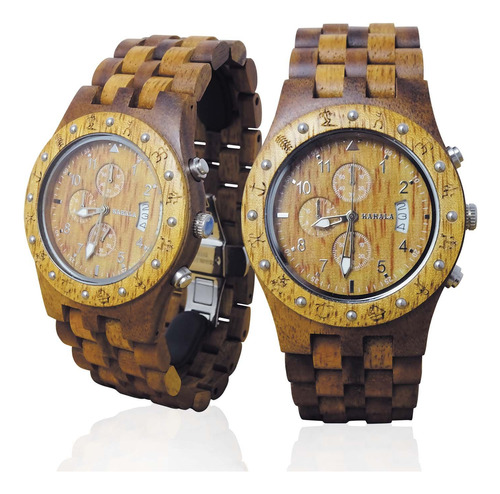 Reloj De Madera Hecho A Mano Marca Kahala 11a Estilo Asiáti