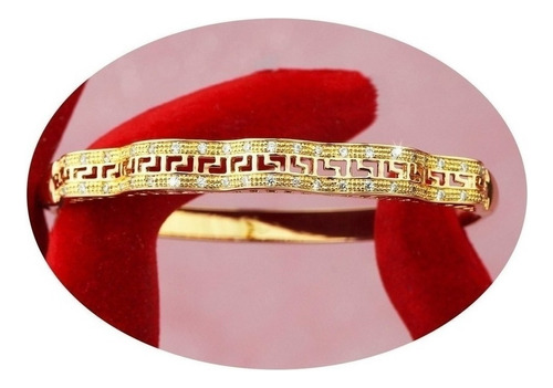 Pulsera Brazalete Oro 18k Regalo Mujer Mama Dama Grecas Fino