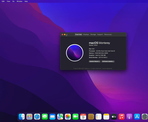 Mac Mini 2014 I5 8 Ram 1 Tb Hdd + 128 Ssd Monterey A1347 (Reacondicionado)