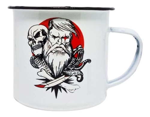 Caneca De Ferro Under Beard Homem Caveira 350ml Barba Rubra