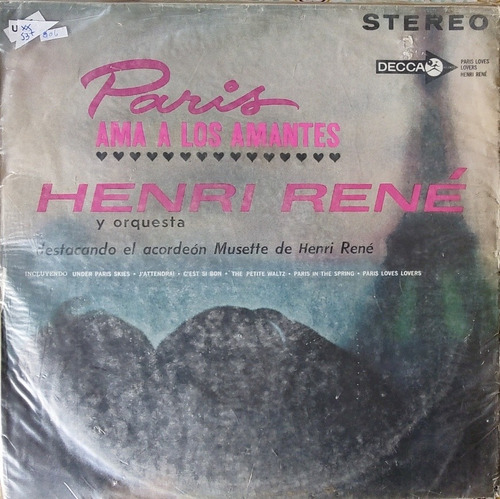 Vinilo Henri Rene Paris Ama A Los Amantes (xx537