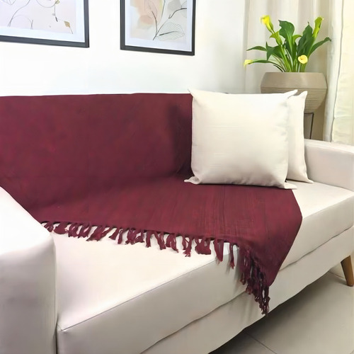 Manta gigante para sofá cama, 240 x 180 cm, color vino