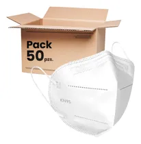 Comprar Cubrebocas X50 Kn95 Tapabocas Mascarilla 5 Capas Certificado Color Blanco Diseño de la tela Liso