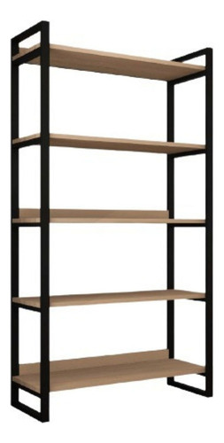 Armário Balcão De Metal Preto Com Prateleiras Porta Livros