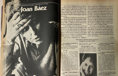 Reportaje A Joan Báez En Revista Humor 1981 Política, Ez3
