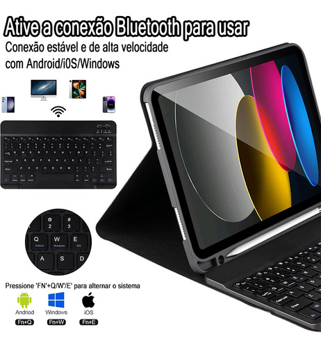 Teclado Abnt2 Para Tab S6 Lite P610/p613/p615, Capa + Mouse