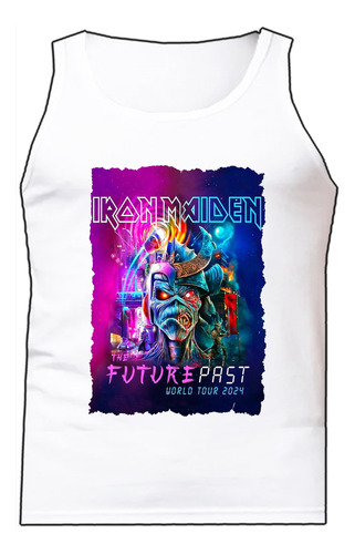 Esqueleto Iron Maiden Gira Rock Metal Camisilla Bca Urbanoz