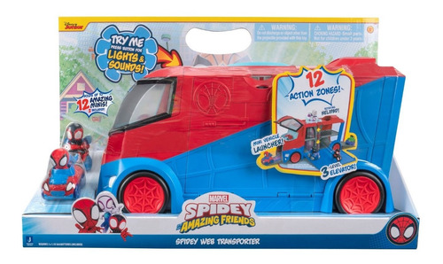 Marvel Spidey - Vehículo Transportador Con Luces Y Sonido