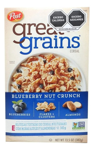 2 Pza Cereal Post Great Grains Con Moras Azules Y Almendras