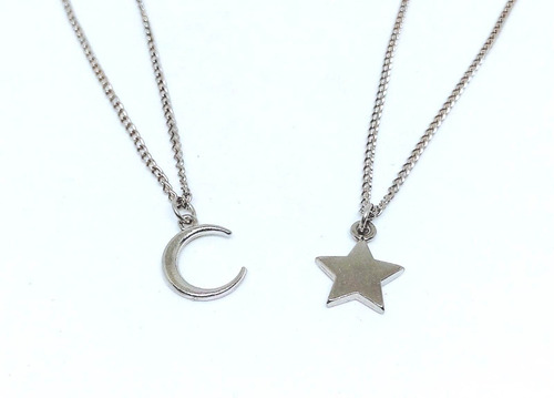 Collar Compartido Luna Y Estrella Parejas Amigos