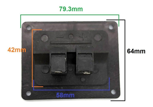 Imagem 2 de 4 de 2 Espelho C/ Borne De Pressão Para Fio + E - De Caixa De Som