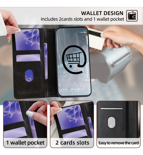 Funda Tipo Cartera Para La Serie Zte, Funda Tipo Libro De Piel Sintética Con Tapa Para Tarjetas Y Funda Delgada Con Función Atril