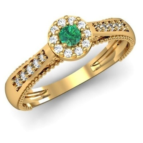 Anel Noivado Em Ouro Amarelo 18 K