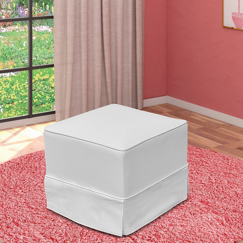 Poltrona De Amamentação Fixa Com Puff Quarto Bebê Alicia Corino Branco - Phoenix Desenho do tecido Liso