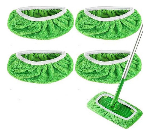 4 Pieces Reusable Wet Pads For Swiffer Sweeper Mops