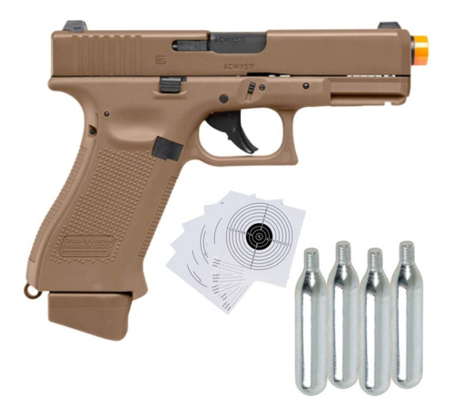 Airsoft Glock 19x Gen 5 Blowback Bbs Tanques Co2 6mm Xchws P