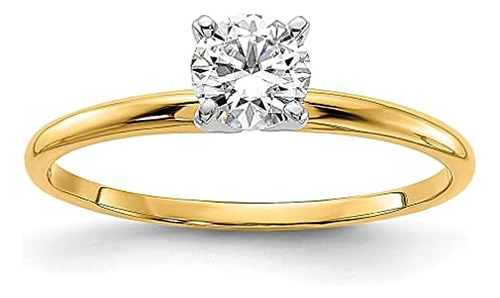Ice Carats 14k Yellow Gold 2ct Round Moissanite Solitaire En