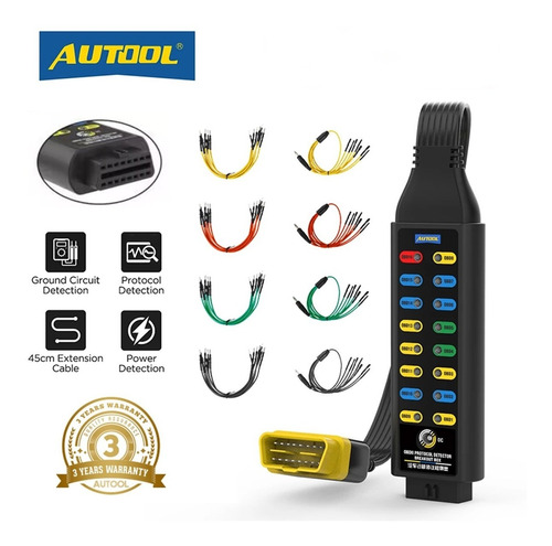 Autool 16 Pin Obd Protocol Diagnostic Detector Prueba Lineas