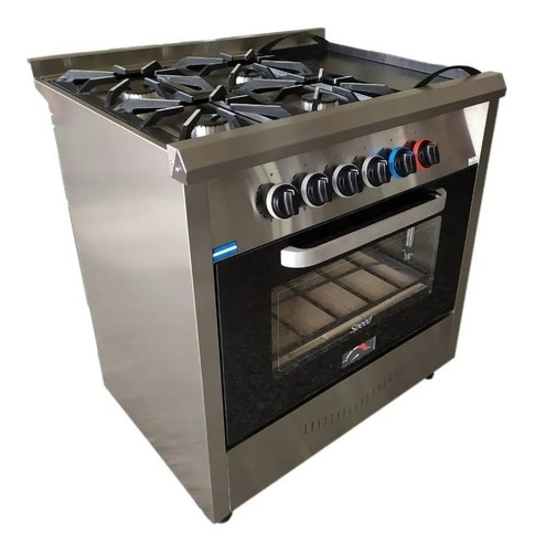 Imagen 2 de 4 de Cocina Industrial Speed 4 Hornallas Y Plancha 81 Cm Visor