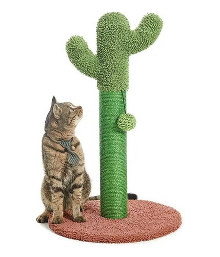 Rascador Torre Gato, Pelota Juguete Poste Sisal Felpa Cactus