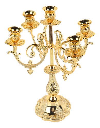 Candelabro Con 5 Brazos, Metal, Decoración Vintage Europea,