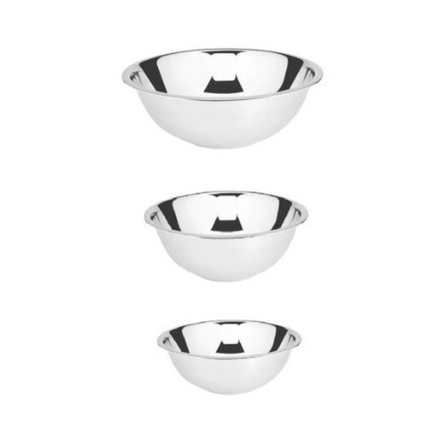 Kit Com 3 Bacias Grande Aço Inox Multiuso Unyhome Reforçada