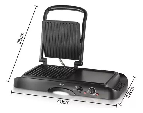 Plancha Panini Grill Maker Multifuncional 2 En 1 Raf R.2695