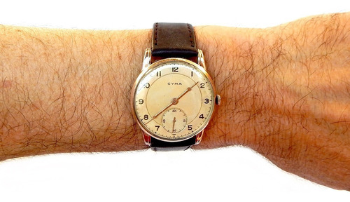 Reloj Cyma Vintage 38mm Funcionando 1940c Micronado Oro