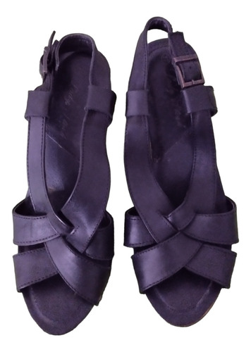 Sandalias Lady Stork Cuero Taco Usadas Excelente T. 37