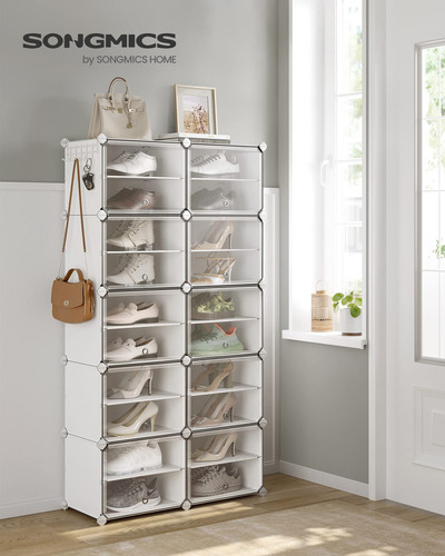 Zapatero Modular De Plástico Blanco 10 Compartimentos
