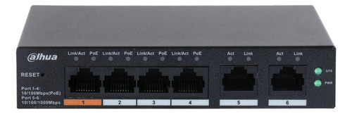 Switch Gigabit Ethernet Dahua Cs4006-4et-60 4 Puertos 10